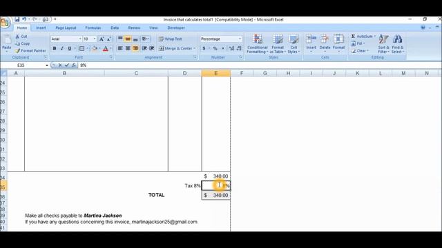 How To Create An Invoice | Microsoft Excel 2007 | Part 2 смотреть онлайн