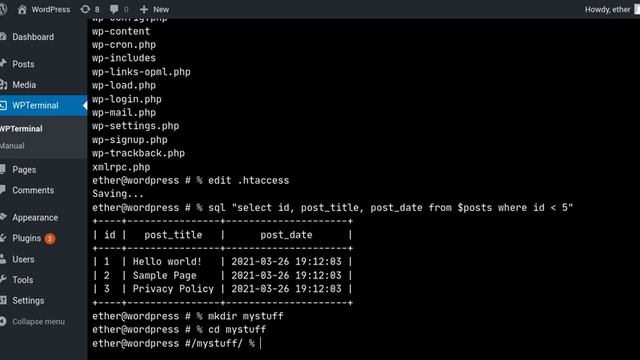 WPTerminal - Shell-like environment for WordPress смотреть онлайн