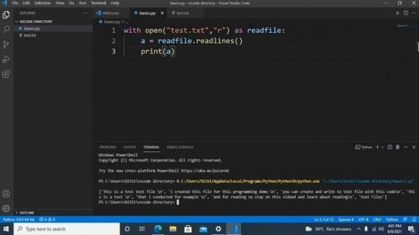 Python Read Text File in Visual Studio Code |  Reading Text Files in Python Using VS Code