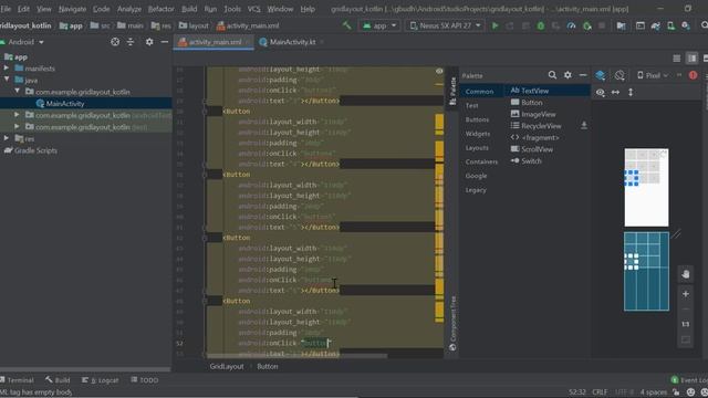 TYIT Android Prac - Grid Layout Using Kotlin смотреть онлайн