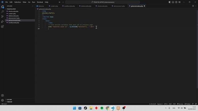 MODUL 7. getsession.PHP смотреть онлайн