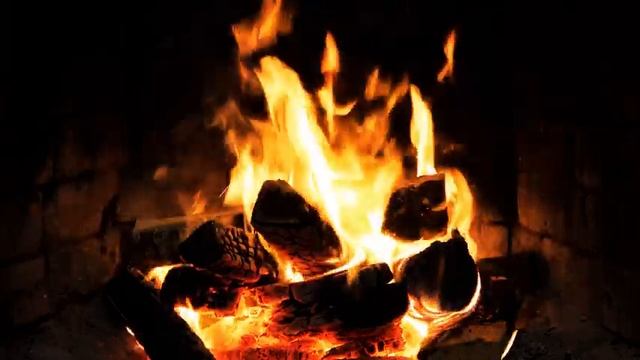 FIREPLACE 4K ? Cozy Fire Background (12 HOURS). Crackling Fireplace, Burning Logs & Relaxing Piano