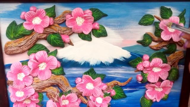 Как покрасить цветы из солёного теста. Роспись картины из солёного теста "Цветущая сакура". смотреть онлайн