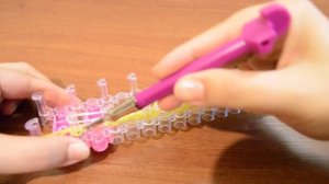 Браслет из резинок «Чешуя дракона». Широкий браслет Rainbow Loom. Wide bracelet   Rainbow Loom.