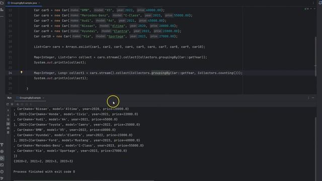 GroupingBy method usage in Streams, Java8+ смотреть онлайн
