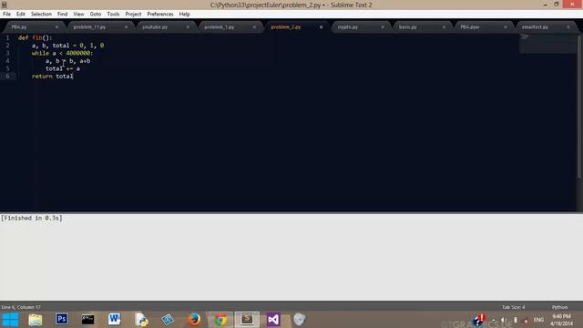 Python: Project Euler #2 смотреть онлайн