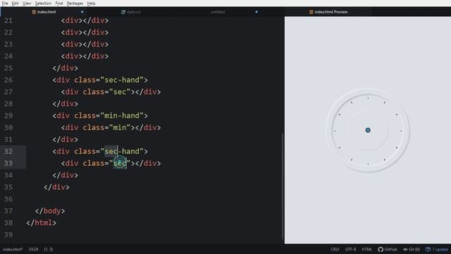 Working Analog Clock using HTML CSS & Javascript | Neumorphsim UI Design смотреть онлайн