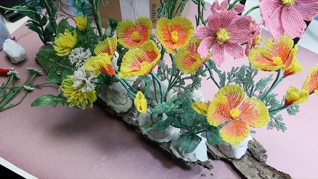 French beaded flowers - Beaded Summer flower garden! смотреть онлайн