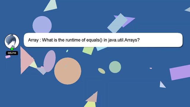 Array : What is the runtime of equals() in java.util.Arrays? смотреть онлайн
