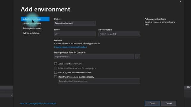 Installing Python and Pygame in Visual Studio 2019 смотреть онлайн