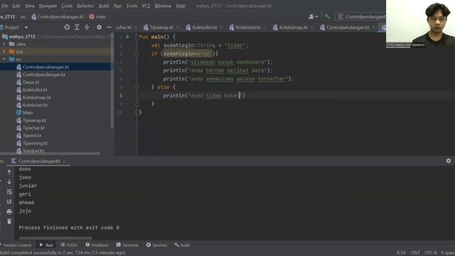 BELAJAR BAHASA PEMROGRAMAN KOTLIN "CONTROL FLOW PERCABANGAN IF" смотреть онлайн