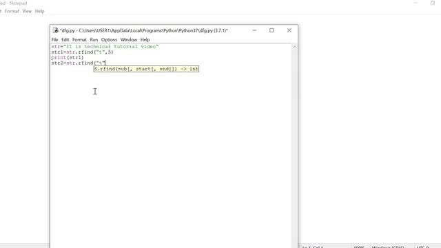 Python String- rfind( ) method Example смотреть онлайн