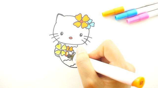Drawing Hello Kitty & Coloring Pages l How to draw for kids Coloring Book Videos For Children смотреть онлайн