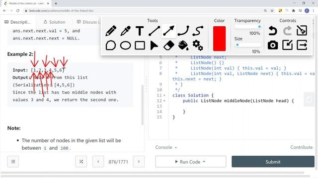 [Java] Leetcode 876. Middle of the Linked List [Fast & Slow Pointers #3] смотреть онлайн