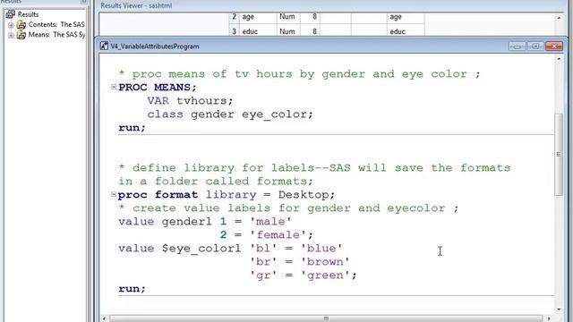 SAS variable attributes and labeling смотреть онлайн
