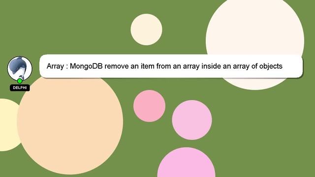 Array : MongoDB remove an item from an array inside an array of objects смотреть онлайн