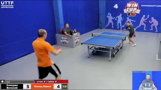 18:00 Хамурда Виталий 3-0 Плющ Павел  стол 4 ЮГ-3 25.08.21