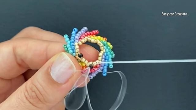 Rainbow Necklace || St Petersburg Stitch Necklace || Seed Beads Necklace