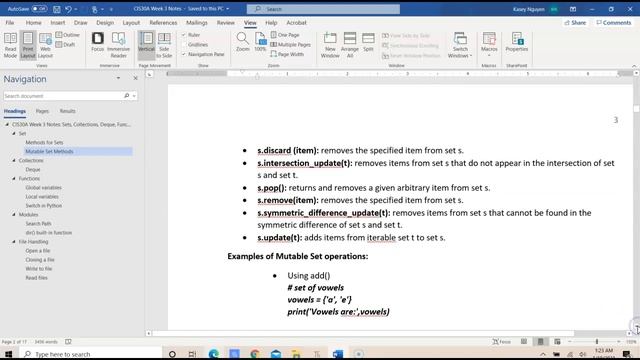 CIS30A Week 3 Lecture Part 1: Sets and Deque смотреть онлайн