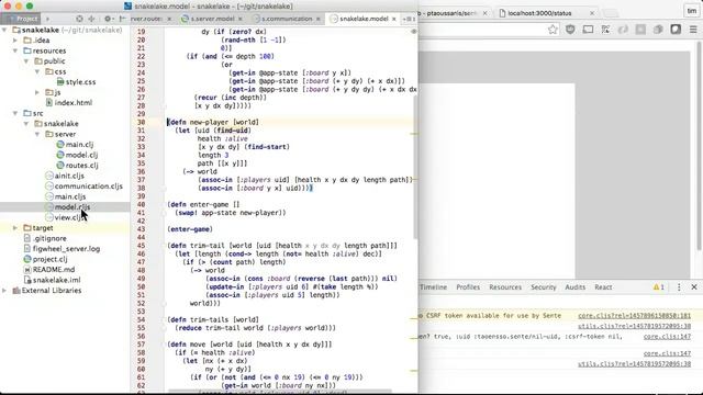 Sente Style Multiplayer Snake In ClojureScript