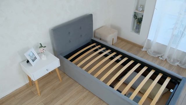 Односпальная Кровать Роза Велюр Серая Обзор смотреть онлайн