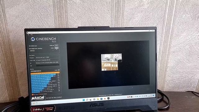 Тест intel i7 12th gen 12700k в Cinebench. Single Core. Ноутбук Asus tuf gaming f15 (2022). смотреть онлайн