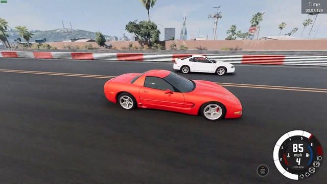 BEAMNG STOCK C5 CORVETTE VS TURBO SN95 MUSTANG смотреть онлайн