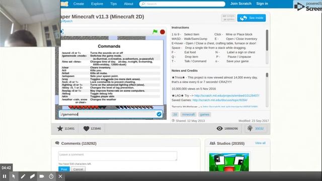 Paper Minecraft v11.3 (Minecraft 2D) on Scratch смотреть онлайн