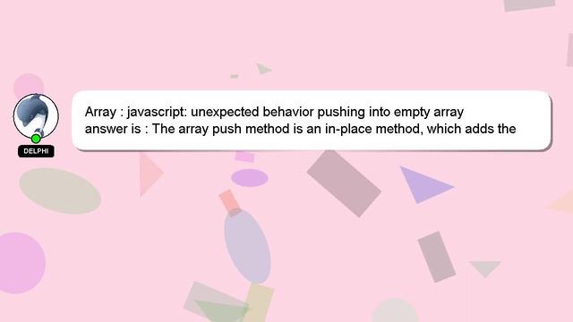 Array : javascript: unexpected behavior pushing into empty array смотреть онлайн