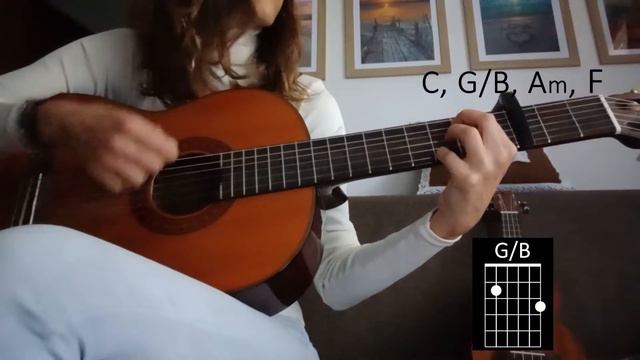 You're Beautiful - James Blunt - Guitar Chords - Easy Tutorial - Play Along - Capo 3rd смотреть онлайн