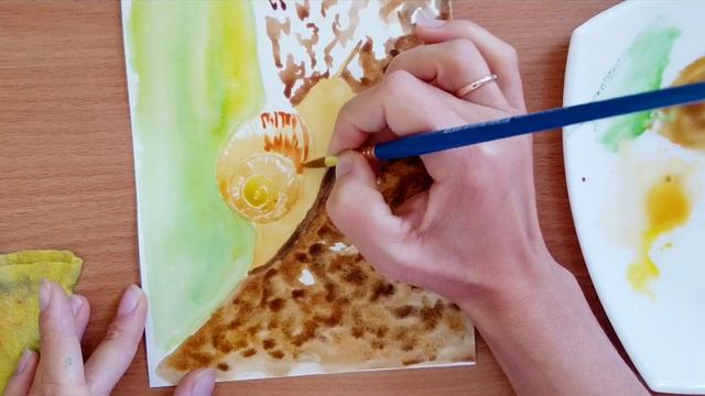 Как нарисовать улитку акварель? / How to draw a snail watercolor? смотреть онлайн