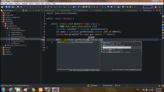 Java DATE API de Calendar Örnegi Ders 9 смотреть онлайн