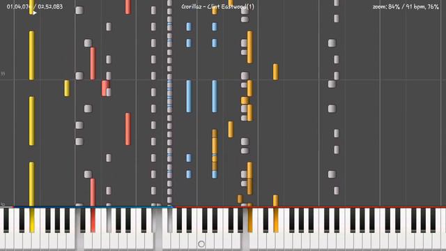 Gorillaz Clint Eastwood Cover/MIDI Melody Piano Android смотреть онлайн