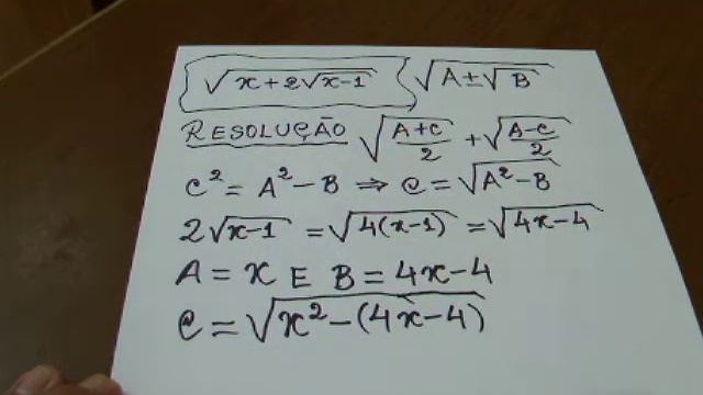 TRANSFORMAÇÃO DE RADICAL DUPLO NUMA SOMA DE RADICAIS SIMPLES 2 смотреть онлайн