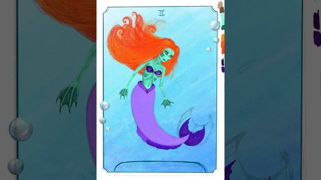 Процесс создания иллюстрации «Русалочка» смотреть онлайн