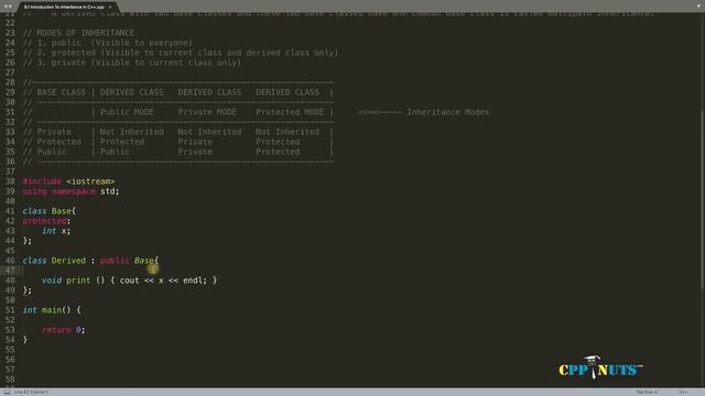 Inheritance In C++ смотреть онлайн