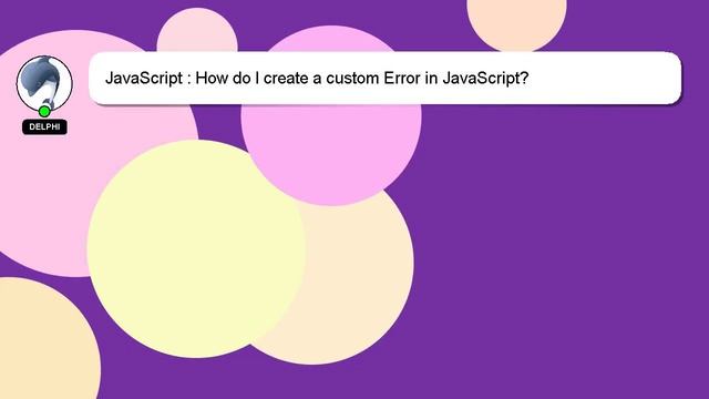 JavaScript : How do I create a custom Error in JavaScript? смотреть онлайн