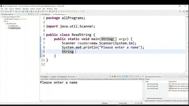 (Hindi) Java Program to Print String from User Input with explanation смотреть онлайн