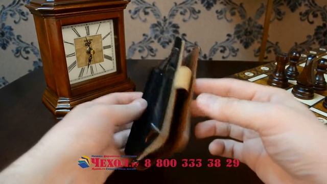 Фирменный чехол-книжка из кожи подставкой застёжкой и визитницей для Lenovo A2010 коричневый смотреть онлайн