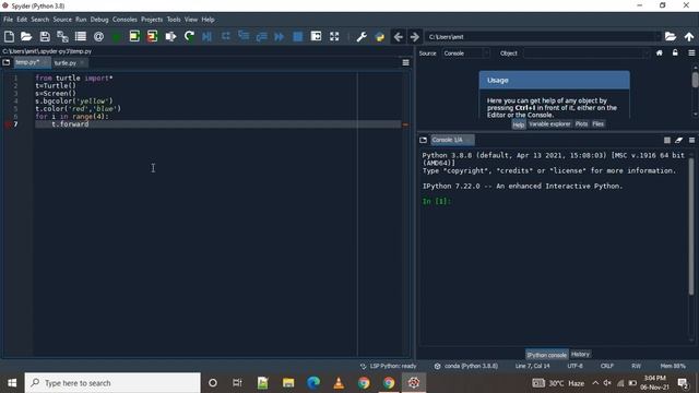 How to create shapes(Square) using python? |Turtle graphics смотреть онлайн