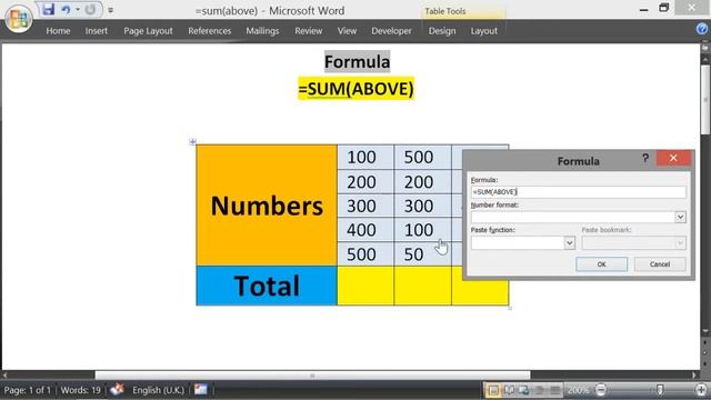 =SUM(ABOVE) Formula | MS Word 2007 | 100% Working смотреть онлайн