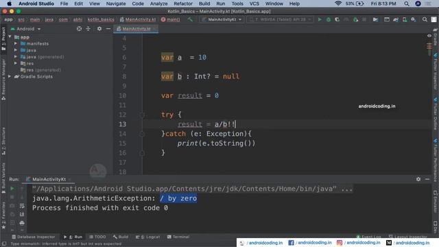 Kotlin : Exception Handling | try, catch, finally, throw | Added Subtitles | android coding смотреть онлайн