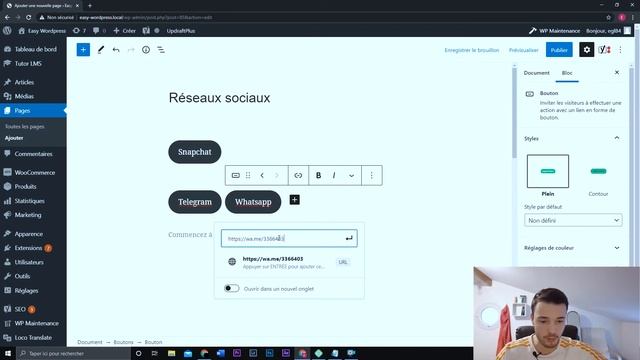 Comment créer un bouton vers vos réseaux sociaux sur Wordpress ? WhatsApp, Snapchat, Telegram, etc смотреть онлайн