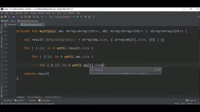 matrix multiplication in kotlin смотреть онлайн