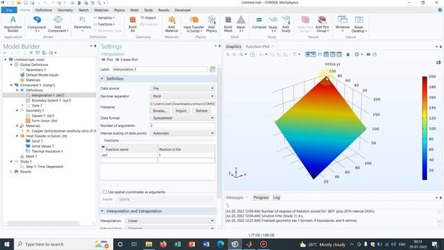 Usage of a 2D function, 3 variables #Interpolation #Function #3variables #2D #Research #COMSOL смотреть онлайн