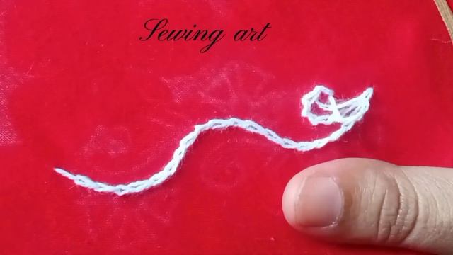 Button hole stitch hand embroidery#how to do chain stitch simple border line stitch #flower #sewing смотреть онлайн