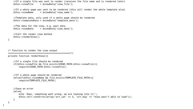 Code Review: PHP MVC render view method смотреть онлайн