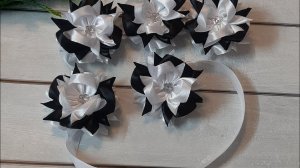 МК. Лента в косу для школьницы из атласной широкой ленты.