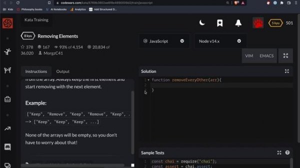 Codewars - Javascript - Removing Elements