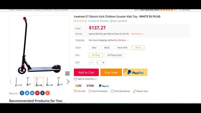 Icewheel E7 Electric Kick Children Scooter Kids Toy - WHITE EU PLUG 37 смотреть онлайн